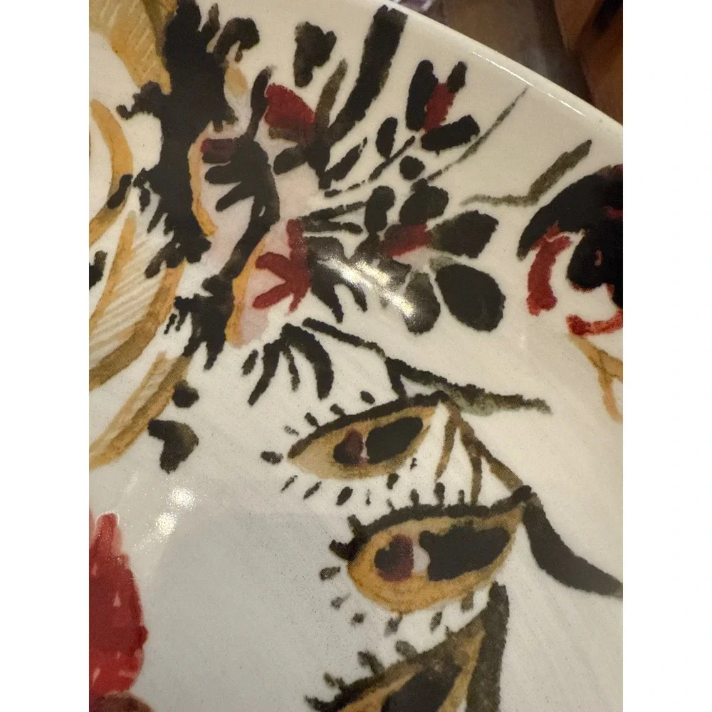 Williams Sonoma M Lauge Rooster Chop Plate 2008 Italy Ceramic 15.5
